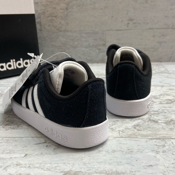 Adidas toddlers VL Court 2.0  black & white shoes - Picture 4 of 8